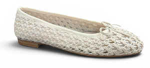 Ivory Raffia Ballet Flat