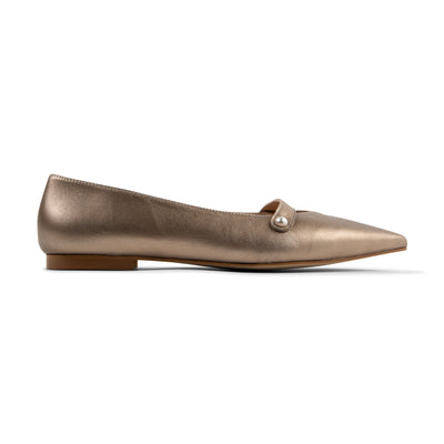 Comfortable Flat Loafers for Women in Shimmering Gold